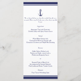 Nautical Anchor på Navy Bröllop Menu Meny