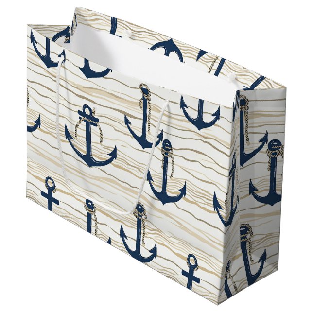 Nautical Anchor Pattern on Driftwood (1) (Framsidan Vinklad)