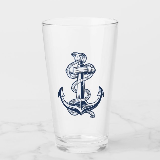 Nautical Anchor Pint Glaskopp (Framsida)