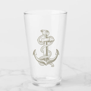 Nautical Anchor Pint (ttan) Glaskopp