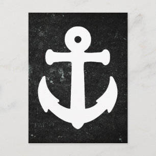 Nautical Anchor Postcard w Chalkboard Background Vykort