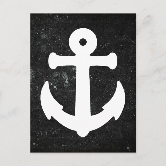 Nautical Anchor Postcard w Chalkboard Background Vykort (Framsida)