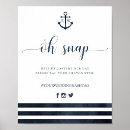 Nautical Anchor Rand Bröllop Oh Snap Sign Poster