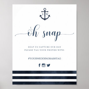 Nautical Anchor Rand Bröllop Oh Snap Sign Poster