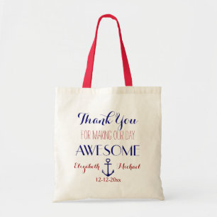 Nautical Anchor Red Blue Tack Tote Tygkasse
