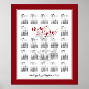 Nautical Anchor Red Bröllop, sittdiagram Poster