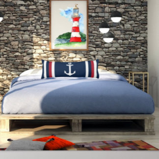 Nautical Anchor Red, White and Blue Body Pillow Kroppskudde