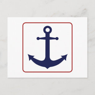 Nautical Anchor - Red White och Blue Vykort