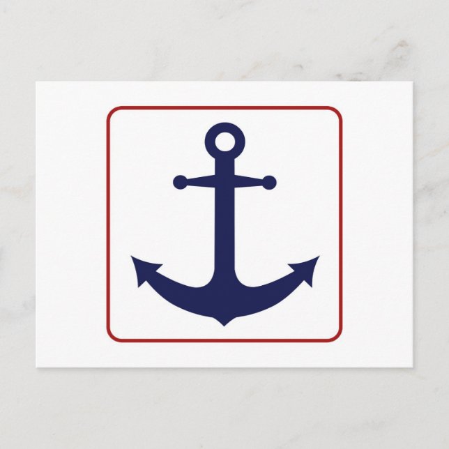 Nautical Anchor - Red White och Blue Vykort (Framsida)