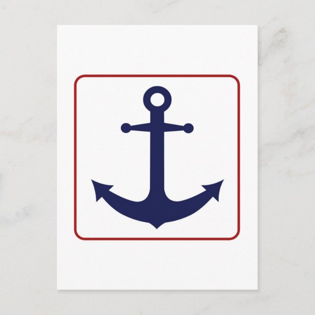 Nautical Anchor - Red White och Blue Vykort (Framsida)