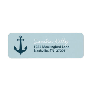 Nautical Anchor Returadress Etikett