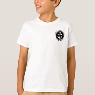 Nautical Anchor Rope Black Anpassningsbar Boat Nam T Shirt