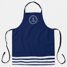 Nautical Anchor & Rope Boat Namn Navy Blue & White