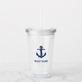 Nautical Anchor Rope Boat Namn Take Away Mugg
