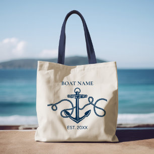 Nautical Anchor Rope Boat Namn Tygkasse