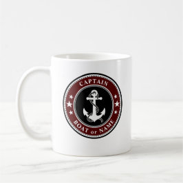 Nautical Anchor Rope Kapten Boat eller Namn 2 Side Kaffemugg