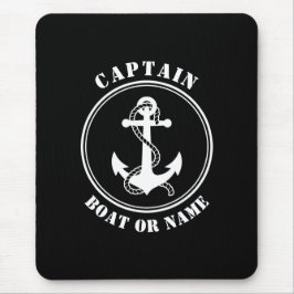 Nautical Anchor & Rope Kapten Boat eller Namn Blac Musmatta