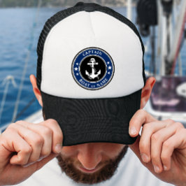 Nautical Anchor & Rope Kapten Namn eller Boat Keps