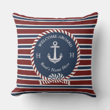 Nautical Anchor Rope Maroon Red boat namn