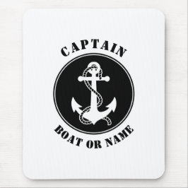 Nautical Anchor & Rope med kapten Boat eller Namn Musmatta