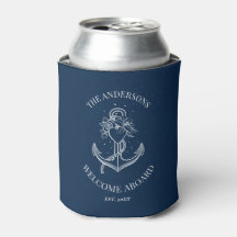 Nautical Anchor Rope Navy Blue Family Namn