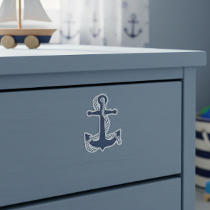 Nautical Anchor & Rope Navy Vit ID836 Klistermärken