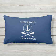 Nautical Anchor Rope Oars Navy Blue Sjö House