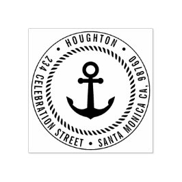 Nautical Anchor & Rope | Rund Returadress Stämpel