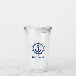 Nautical Anchor Rope Wheel Boat Namn Take Away Mugg