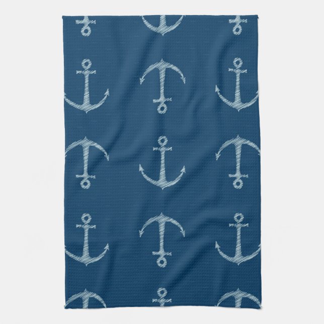 Nautical Anchor Sail Sailing Kitchen Dish Towel Kökshandduk (Vertikal)