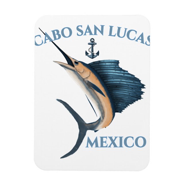 Nautical Anchor Sailfish Cabo San Lucas Magnet (Vertikal)