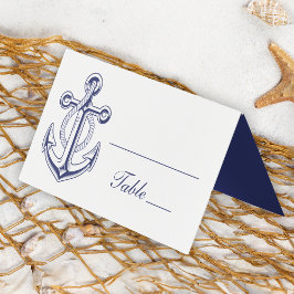 Nautical Anchor Sailor Ocean Navy Blue Bröllop Kort