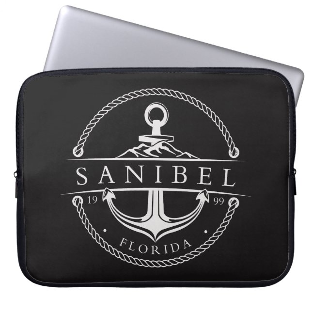 Nautical Anchor Sanibel Florida 1999 Laptop Fodral (Framsidan)