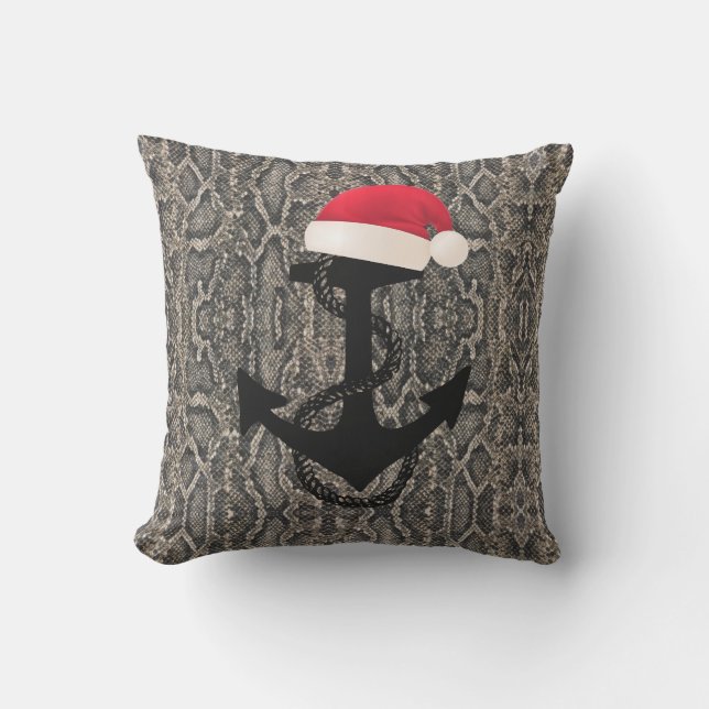 Nautical ANCHOR + SANTA HAT | Kudde (Framsida)