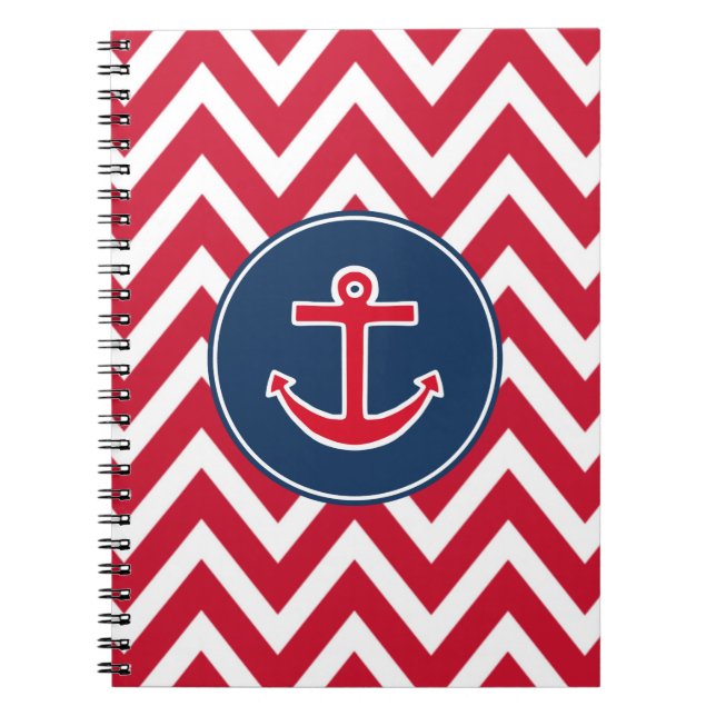 Nautical Anchor School Notebook Journal Gift Anteckningsbok (Framsidan)
