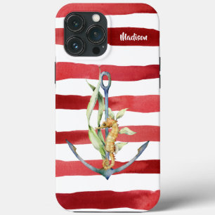 Nautical Anchor Seahorse och Rand med Namn