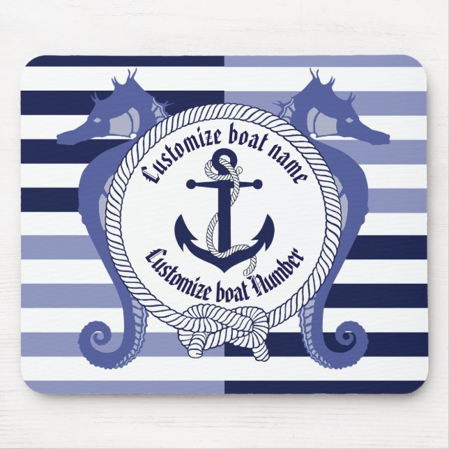 Nautical Anchor/Seaman's knot/Customize namn, # Musmatta (Framsidan)