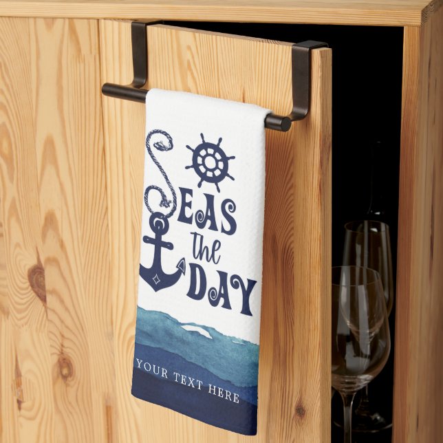 Nautical Anchor SEAS Personligen DAY Kökshandduk (Thirds Fold)