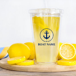 Nautical Anchor Star Boat Namn Take Away Mugg