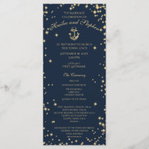 Nautical Anchor Starry Himlar marinblått och Guld