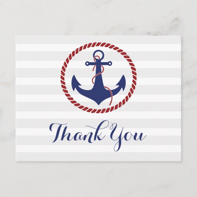 Nautical Anchor Tack Vykort (Framsida)