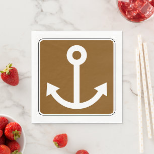 Nautical Anchor-tecken Pappersservett