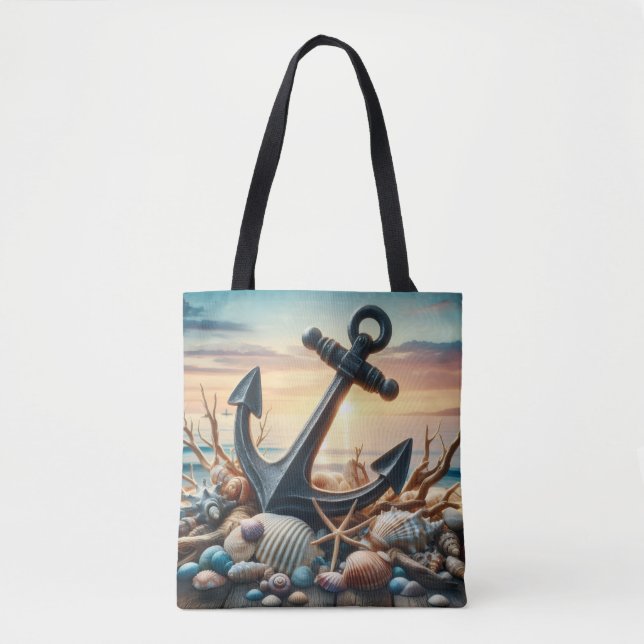 Nautical Anchor Tote Bag  Tygkasse (Framsida)