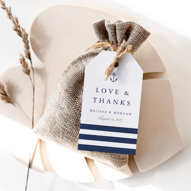 Nautical Anchor Wedding Favor Tack Presentetikett (Skapare uppladdad)