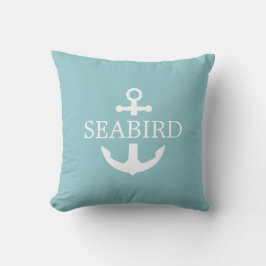 Nautical Anchor White & Aqua. Anpassningsbar Boat  Kudde