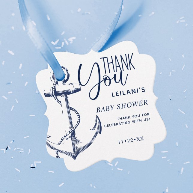 Nautical Anchor White Tack Gåvor Etiketter (Skapare uppladdad)