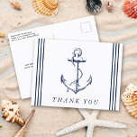 Nautical Anchor White Tack Vykort<br><div class="desc">Tack för att du kom till tillfälle,  vare sig det var en babydusch eller en födelsedag. Lägg till ditt meddelande på baksidan eller lämna det tomt och skicka ett meddelande till dina gäster.</div>
