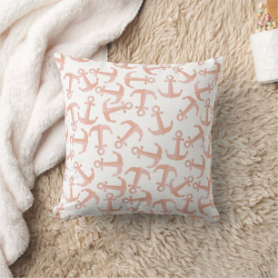 Nautical Anchors Beach House Lakeside Boho Beige Kudde