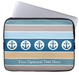 Nautical Anchors & Rand anpassningsbar laptop slee Laptop Fodral