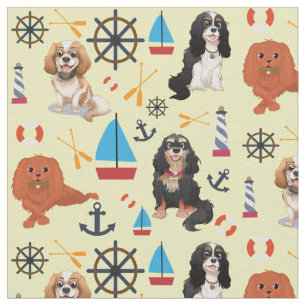 Nautical and Boating Cavalier Kung Charles Spain Tyg